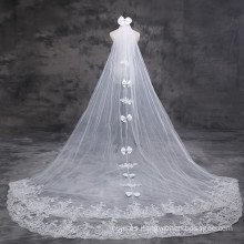 2017 Suzhou Tulle encaje Appliqued Bachelorette Bowknot velas nupciales de la boda de largo